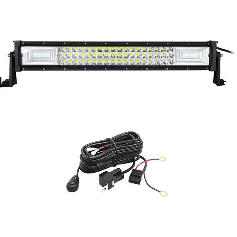 Barre lumineuse LED, faisceau combiné, design étanche, 22 pouces 270w kit de câblage (1/2)