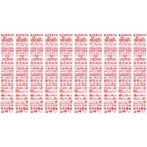 10 feuilles adhésif PET bande longue autocollants partage mignons petits stickers décoratifs pour calendrier Type 10 (1/5)