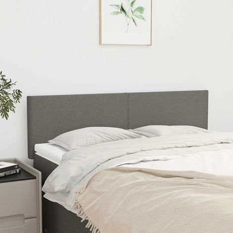 vidaXL Têtes de lit Gris foncé 144x5x78/88 cm Tissu (1/5)