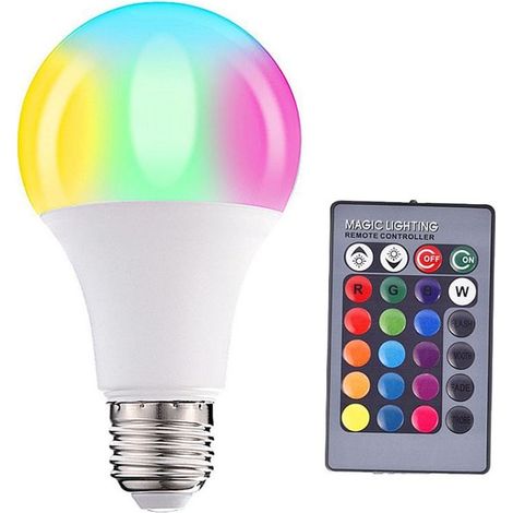 Ampoule LED, RGBW, E27, télécommande, multicolore (1/5)