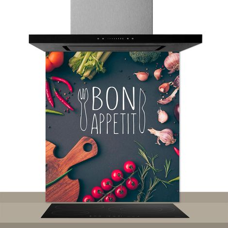 Fond de hotte décorative, saveur mediterranéenne multicolore 60x70 Fond de hotte