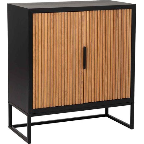 Aparador 2 puertas de madera y metal negro 80x39.5x89 (1/5)