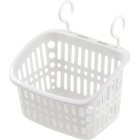 PANIER DE RANGEMENT SUSPENDU MULTI-USAGES - Boîte de Rangement Lavable en Plastique, Panier pour Salle de Bain, Cuisine, Douche ou Dortoir, 13.5x21.5x17cm, Design avec Évacuation d'Eau, Lot de 1 (1/5)