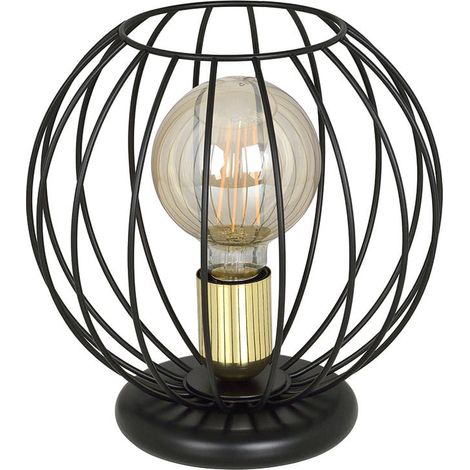 Lampe de chevet Emibig Albio métal noire-or E27 24cm (1/3)