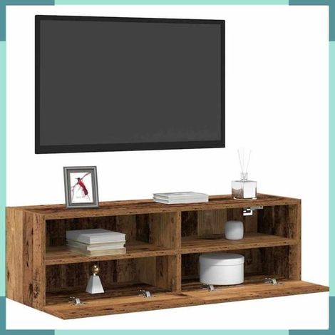 862188 Meuble TV mural Bois ancien 100 x 30 x 30 cm Bois d'ingénierie (1/5)