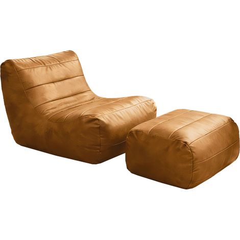 Poltrona lounge singola ergonomica marrone con poggiapiedi coordinato MODENUIT (1/5)