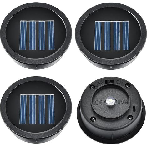 Set di 4 luci solari di ricambio ELUTENG da 7 cm per lanterne da esterno, 1,2 V 600 mAh, IP44, impermeabili, pannello solare a LED per giardino, vialetto e decorazione del cortile. (1/5)