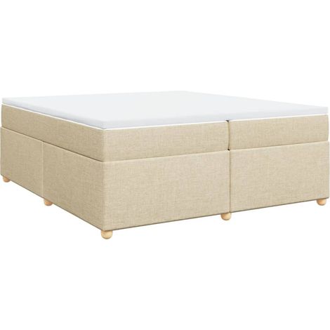 Maison Exclusive - Giroletto a Molle con Materasso Crema 200x200 cm in Tessuto (1/5)