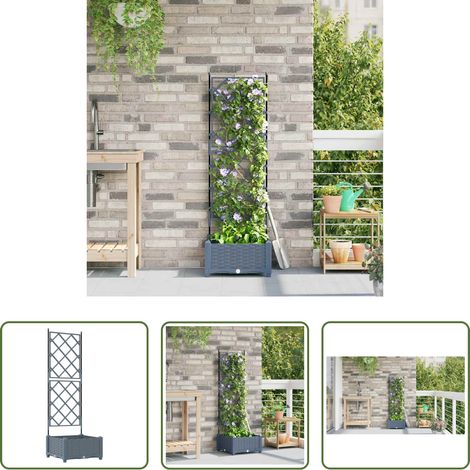 Pot de jardin - Cache-pot de jardin Gris Clair 40 x 40 x 125,5 cm Acier (1/5)