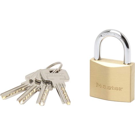 MASTER LOCK - LUCCHETTO IN OTTONE MASSICCIO - ARCO ACCIAIO CEMENTATO - 40x22x6 MM (1/3)