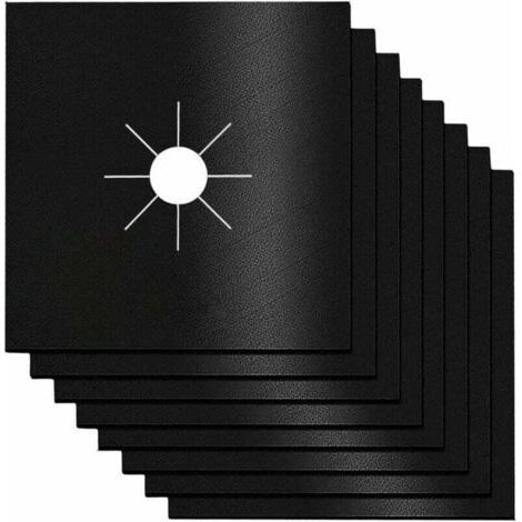 8 Pcs Reusable Stove Burner Covers Gas Hob Screen Protector Gas Stove Protector Pad Non-Stick, Easy to Clean, for Families, Schools, Restaurants Etc—Black (1/4)