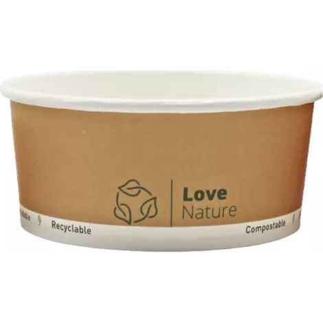 Saladier en papier kraft écologique 500 ml, 0 % plastique, lot de 50 (1/4)