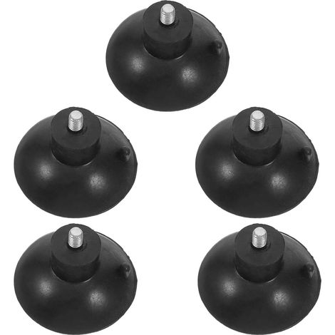 Lot de 5 Pieds de nivellement pour Meubles, vissables M6 (Noirs) - Pieds de Meuble antidérapants en Caoutchouc pour Une Mise à Niveau Facile des chaises et Tables. (1/5)