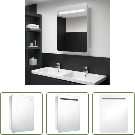vidaXL Miroir LED - Armoire de salle de bain à miroir LED 60x11x80 cm (1/5)