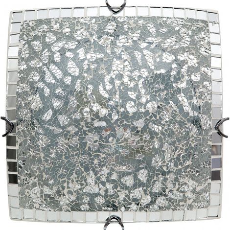 Plafoniera Quadrata Tenore 3xe27 Cromo Mosaico 10x40x40 Cm (1/2)