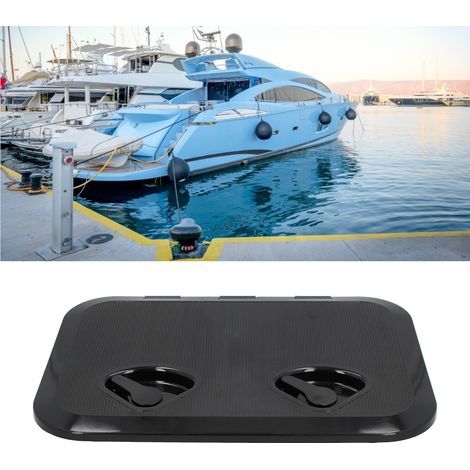 Trappe d'accès pont résistante aux UV avec serrure pour bateau 17-1/4x12-3/8 po (Noir) (1/5)