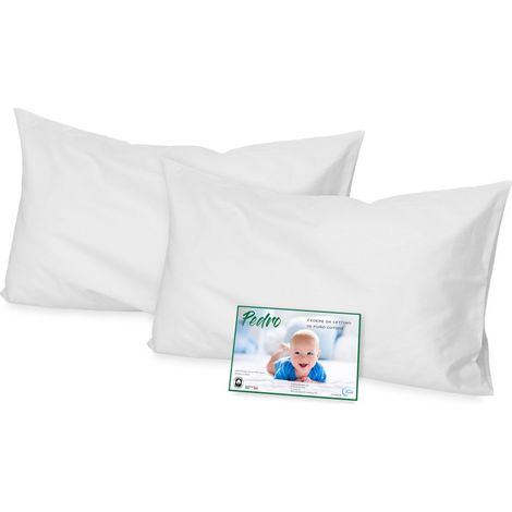 COPPIA federa PEDRO per LETTINO bambino CM. 40X60 TUTTI I COLORI Bianco