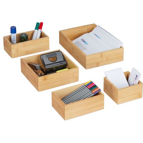 Set mit 5 aufbewahrungsboxen aus bambus 8831217