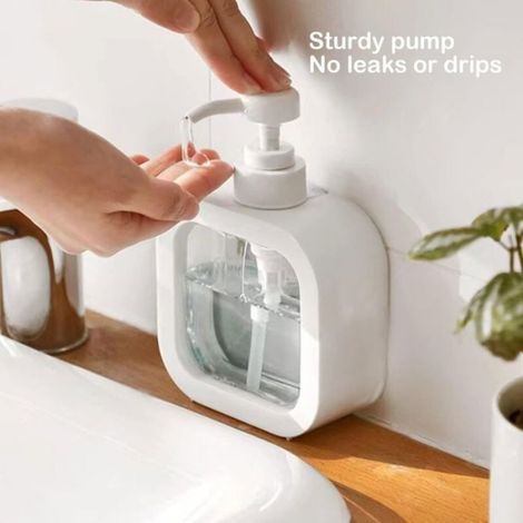 Distributeur Savon - 500 ml - Rechargeable - Cuisine Salle De Bain - Lot De 2 (1/4)