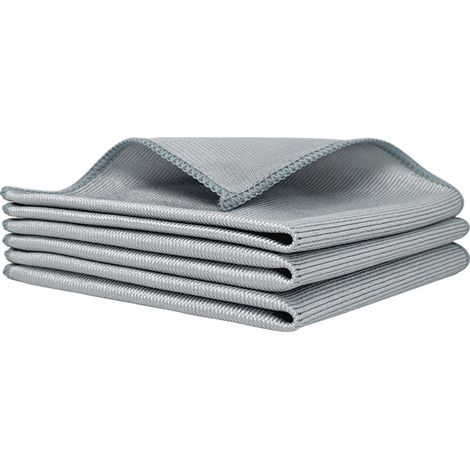 Chiffons de nettoyage, chiffons - chiffons de nettoyage pour vitres - chiffons absorbants - microfibre réutilisable, pour fenêtres, verres, miroirs, écrans, acier inoxydable, etc., 3030 cm, 3 pièces. (1/4)