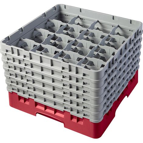 Casiers de lavage haut max 29.8 cm - 50 x 50 x 34.9 cm - Groseille - Lot de 2 - Cambro