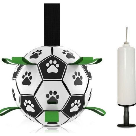 Palla per cani, giocattolo interattivo con maniglia, ideale per il tiro alla fune, perfetto come regalo di compleanno per cani di taglia media o grande (15 cm) (1/4)
