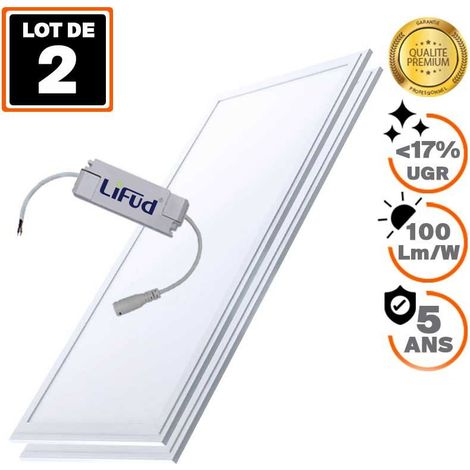 Europalamp – Dalles LED ultra slim 120x30 cm 40W blanc froid 6000K – Épaisseur 9 mm – Flux lumineux 4000 lumens – Pour faux plafonds (1/2)