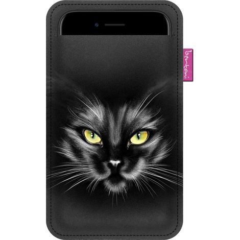 Étui pour smartphone, motif Nero - feutrine écologique, 105 x 175 mm, anthracite, impression résistante, protection du téléphone, lavable à 40 °C, Bertoni (1/5)