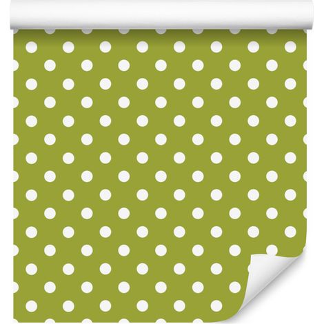 Papier peint à pois jaunes, liseré jaune en bas, pour salon et chambre, 50 x 1000 cm (1/5)