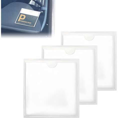 Lot de 3 supports autocollants pour permis de stationnement, billets de stationnement, porte-permis de stationnement, porte-permis de stationnement, porte-carte de pare-brise, pour permis (1/5)
