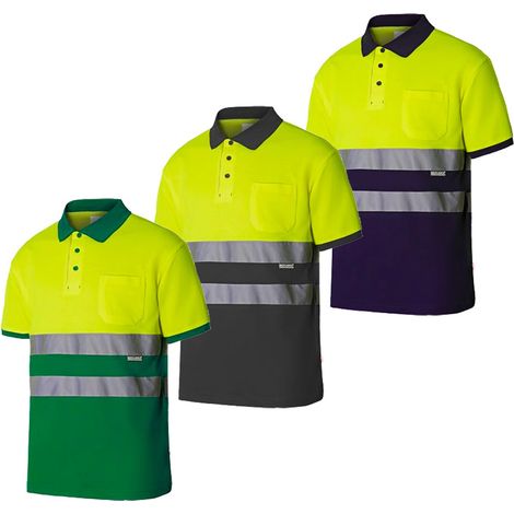 Polo da lavoro alta visibilità Velilla 305513 - XL - Black / Yellow (1/4)
