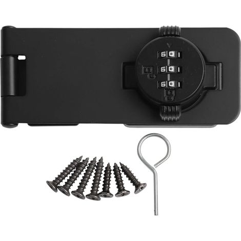 Serrure à combinaison à 3 chiffres pour armoire, serrure de sécurité sans clé de 4,5 pouces pour tiroirs, casiers, petites portes, placards, débarras, bureaux (1, noir)