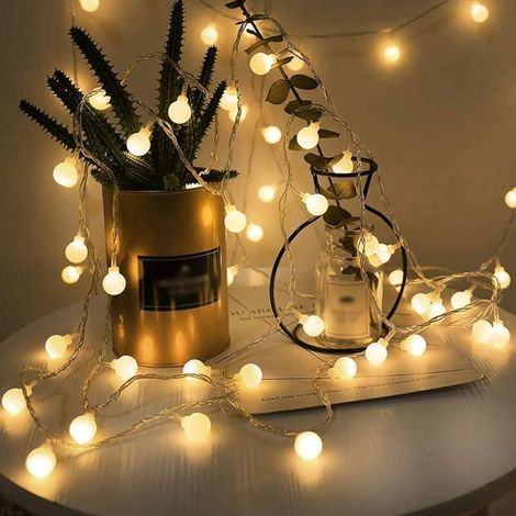 40 Boules 5M Chaîne de Lumières, LOHAS Guirlande Lumineuses à Petite Boules, Blanc Chaud, Décoration Pour Noël, Halloween, Mariage, Anniversaire, Maison, Jardin, Pâques, Terrasse, Lot de 1 (1/4)