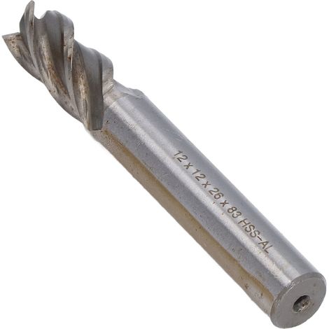 Fraises HSS 4 dents, queue droite 12x12x26x83mm pour fraisage de précision (1/5)