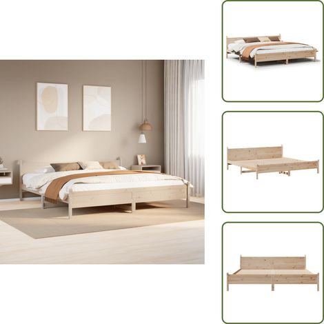 Massivholzbett ohne Matratze 180x200 Kiefernholz - Bettgestell - Bettgestelle - Bettrahmen - Schlafzimmermöbel (1/5)
