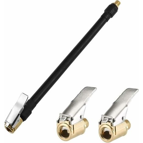Tuyau de gonflage de pneu 20 cm – Caoutchouc flexible – 2 adaptateurs de valve – Pression maximale 300 psi – Pour voitures, vélos, motos (1/5)