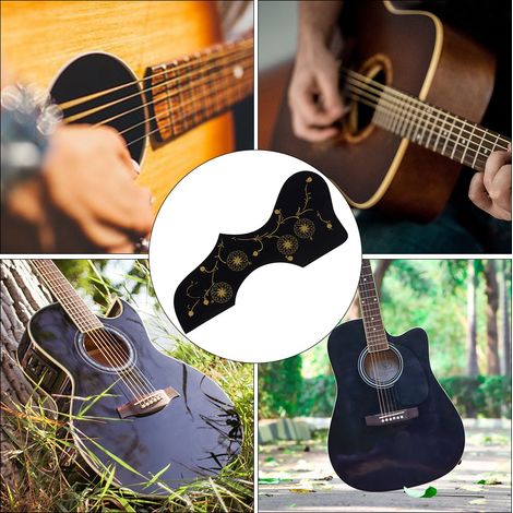 Protecteur adhésif pour guitare acoustique - Design élégant en noir (1/5)