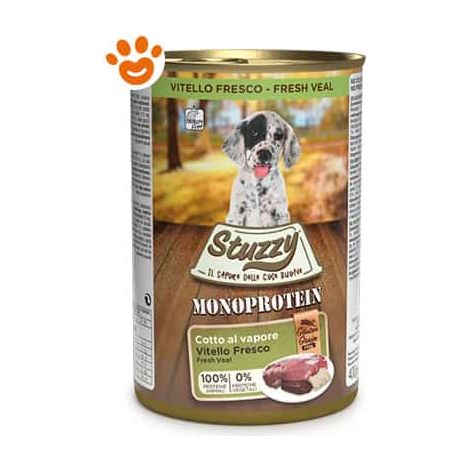 Cibo umido per cani STUZZY Monoprotein PUPPY FRESH VEAL Vitello 12x400g