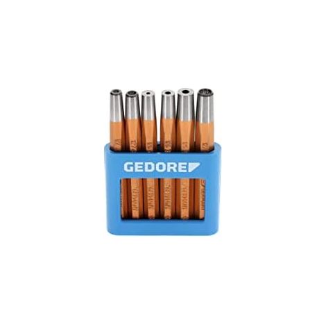 GEDORE Juego de sacarremaches y buterolas, Set de 6 piezas, Templado para herramientas de impacto, En soporte de PVC, 125 B (1/5)