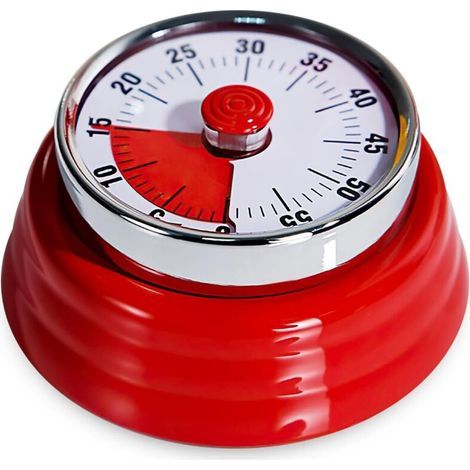 Lntyq Minuteur de cuisine mécanique - Minuteur magnétique adsorbable - 60 min - Compte à rebours - Pour la salle de classe, les devoirs, la cuisine, le fitness, la pâtisserie，7.37.33.6cm (1/5)