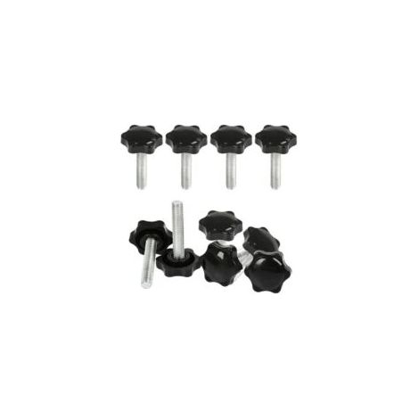 10 Pcs M8x40mm Boutons Serrage Vis Tte Molete,Bouton Main Filet Ecrou en Etoile Boulon de Serrage Filetage Boutons de Serrage Filetage avec Poigne Serrage de Poigne Visser en Plastique (1/5)