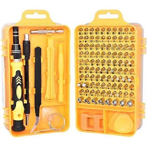 Tournevis magnétique Plum 110 en 1, outil de démontage et de réparation de téléphones portables, jaune (1/5)
