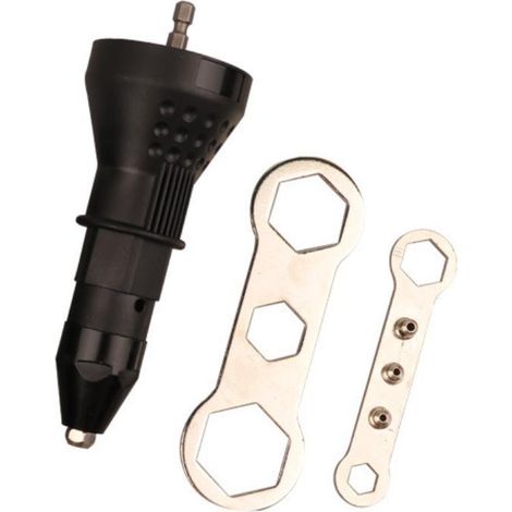 Kit di utensili per trapano elettrico, adattatore per rivetti, inserto per viti, accessori per utensili elettrici portatili (nero) (1/4)
