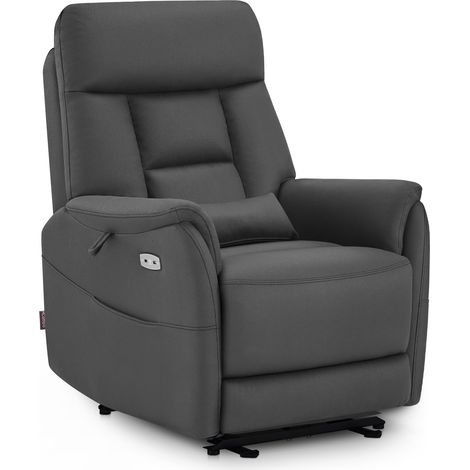 M MCombo Relaxsessel Elektrisch Verstellbar, Fernsehsessel 3 cm Wandnah, Relaxsessel Massagesessel mit Liegefunktion, TV Sessel für Enge Räume, 7063(Dunkelgrau) (1/5)