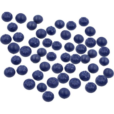 50 Pièces de Myrtilles Décoratives Artificielles en Résine, Accessoires DIY, Fruits Factices Réalistes, Non Fragiles et Non Déformables (1/5)