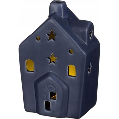 Bougeoir LED maison de Noël sur pied 7x10x16 cm (1/2)