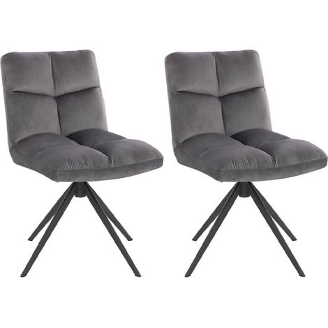 HOME DELUXE - Esszimmerstuhl NODA 2er Set - Farbe: Hellgrau - 360 Grad drehbar, weiche Polsterung, bis 120 kg belastbar I Küchenstuhl Speisestühle Esszimmerstühle  Esszimmerstuhl Esszimmersessel Polst
