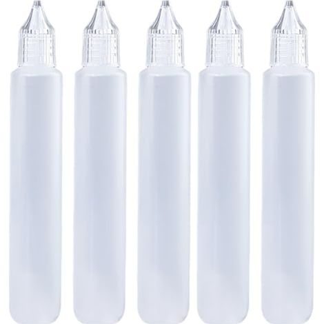 [JAMAIS UTILISÉ]CWPFVQA 5 Pièces Flacons Compte-Gouttes 30 ML en Plastique, Compressibles et Multifonctionnels pour Colle et Autres Liquides (1/5)