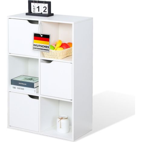 Bücherregal Connecticut Weiß, 59,6 x 29 x 91 cm, 6 Fächer