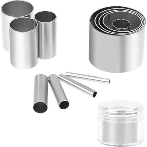 Emporte Piece Rond en Acier Inoxydable,12 Pcs Emporte-pièces en Argile Polymère Outils Trou Creux Poinçon Cutter Ensemble pour Couper L'argile Polymère,DIY La Pâte à Pâtisserie (1/5)